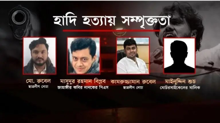 সিআইডির তদন্তে উঠে এলো হাদি হত্যায় যে ৫ জনের নাম